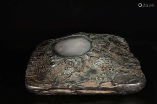17-19TH CENTURY, A LANDSCAPE DESIGN OLD PIT DUAN INKSTONE, QING DYNASTY.