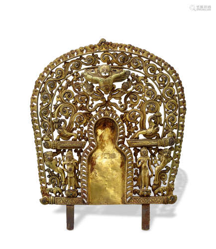 17世纪 铜鎏金释迦牟尼佛背光