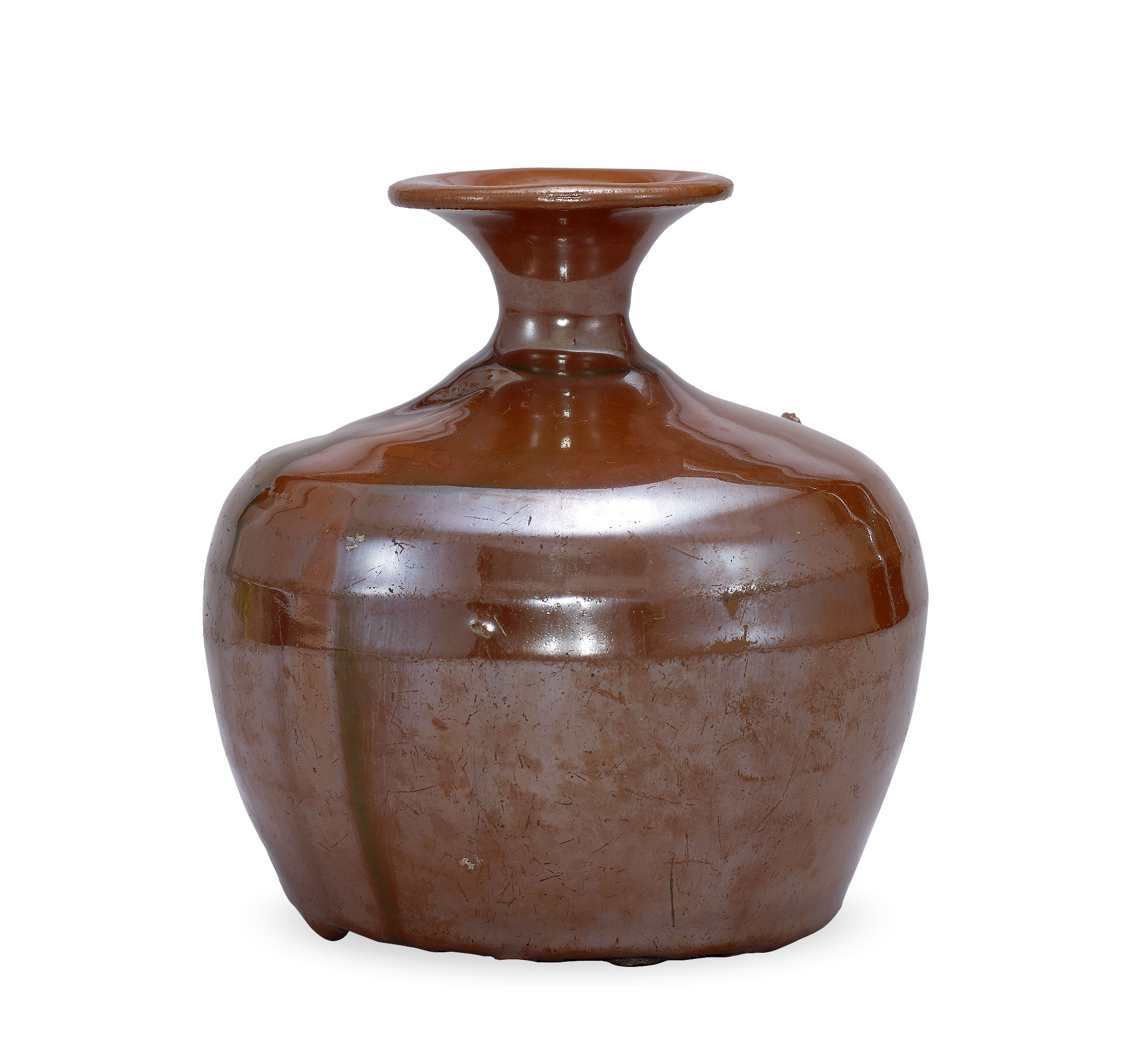 金代耀州窑柿红釉瓶