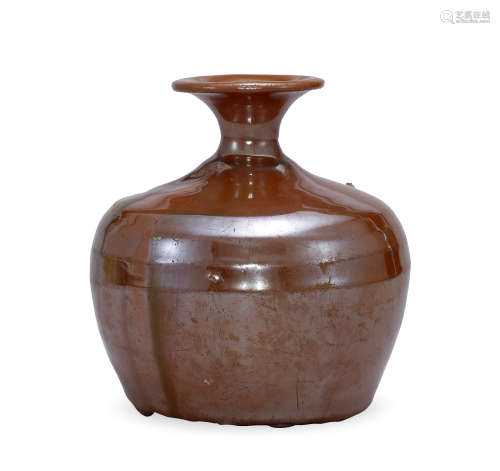 金代 耀州窯柿紅釉瓶