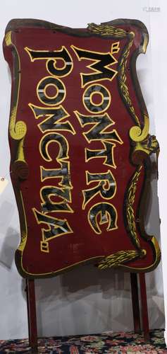 French Belle Epoque painted metal street sign, circa 1900, executed in red and yellow, having