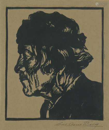 Carl Oscar Borg (American, 1879–1947), Hopi Portrait, 1923, woodblock print, pencil signed lower