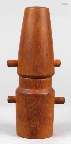 Vintage Dansk teak salt and peppermill, with a Peugeot grinder, 8.25