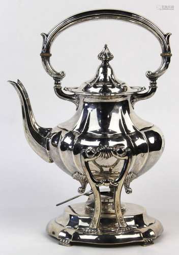 Fischer sterling silver teapot with warming stand in the 