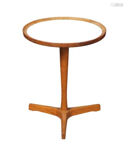 Danish Modern Hans C. Andersen teak occasional table, having a circular top, above a tripod base,