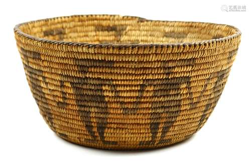 Native American Pima basket, the monochrome body with figural detail, 5