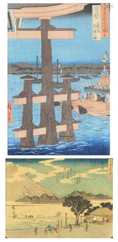 (lot of 2) Utagawa Hiroshige (Japanese, 1797-1858), 