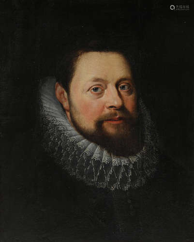 Continental School (17th century), Portrait of a Gentleman, oil on panel, unsigned, panel: 21