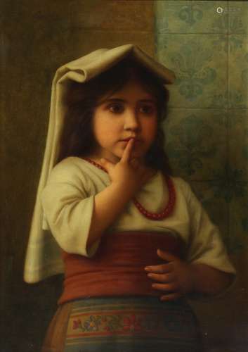 George Henry Hall (American, 1825-1913), Portrait of a Young Italian Girl, 1902, oil on canvas,