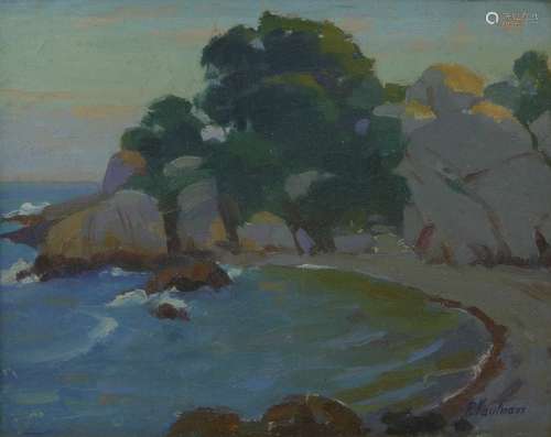 Ferdinand Kaufmann (American/German, 1864-1942), Laguna Beach, oil on board, signed lower right,