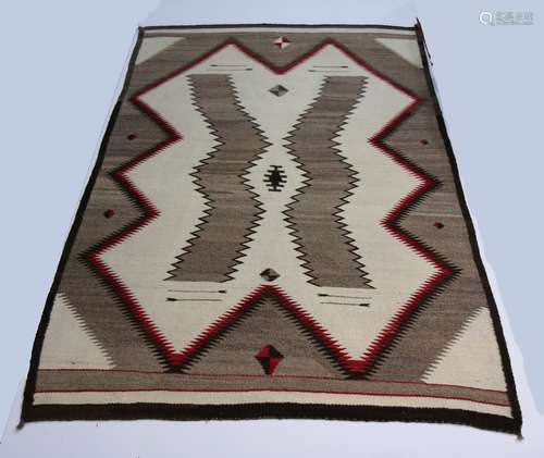 Southwest Native American Navajo regional pictorial Red Mesa rug, 66.5