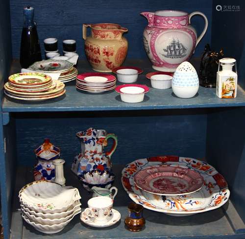 (lot of approx. 50) Assorted Continental and English porcelain and ceramic table articles,