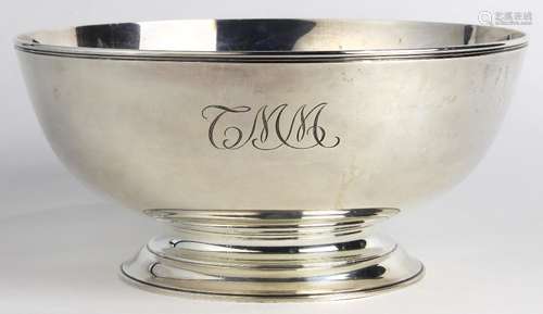 Tiffany & Co. sterling silver reproduction centerpiece bowl, the base ingraved 