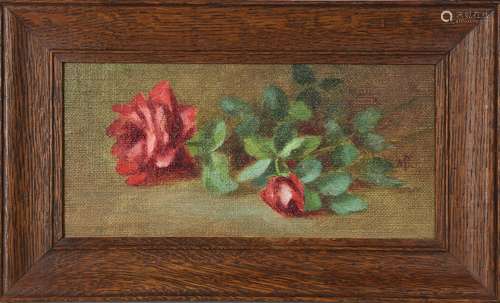 Attributed to Alice Brown Chittenden (American, 1859-1944), Still Life with Roses, oil on