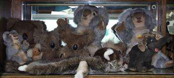 (lot of approx 23) Steiff plush animal group, including koalas, bears, rabbits, a ferret, monkey,