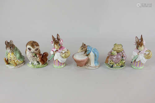 Six Beswick Beatrix Potter porcelain figures, Old Mr Brown, Samuel Whiskers, Mrs Rabbit (2), Mr