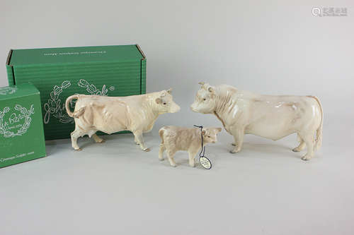 A Beswick model of a Charolais bull, in cream gloss, 12cm, without box, together with a Beswick