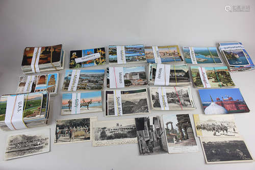 A large collection of mostly colour postcards from Britain and around the world