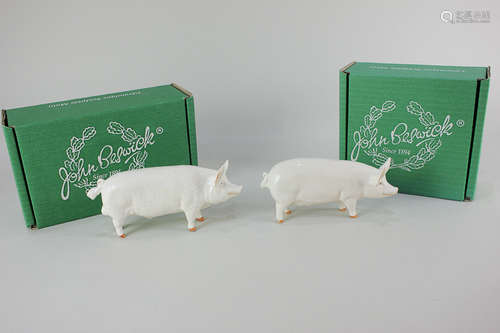 Two Beswick models of pigs, comprising a boar Ch. Wall Boy, 53.7cm, and a sow, Ch. Wall Queen 40,