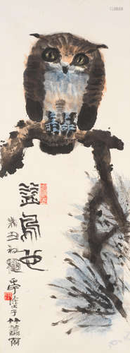 Owl on Branch Zhang Zhengyu (1904-1976)