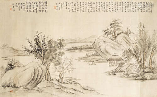 Thatched Hut in Landscape Peng Chunshi (1896-1976)