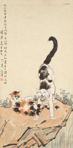 Two Cats on Rock Xu Beihong (1895-1953)