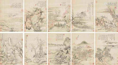 Landscapes After Ancient Masters Yun Shouping (1633-1690)