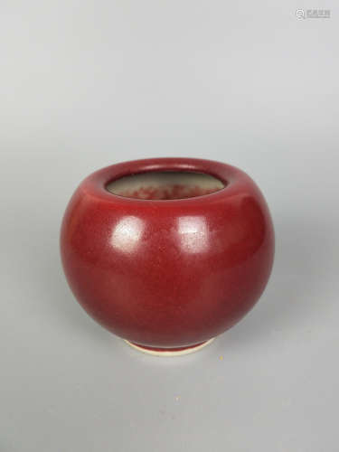 A PEACHBLOOM-GLAZE APPLE SHAPED ZUN VASE