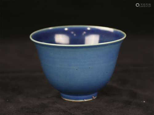 A Chinese Blue Glazed Porcelain Bowl