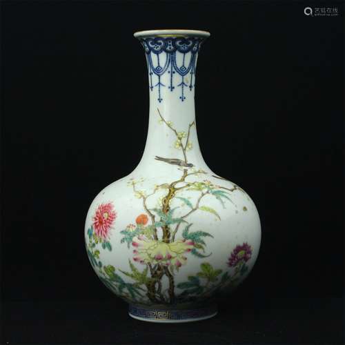 A Chinese Famille-Rose Porcelain Vase