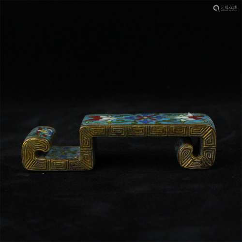 A Chinese Cloisonne Brush Rest