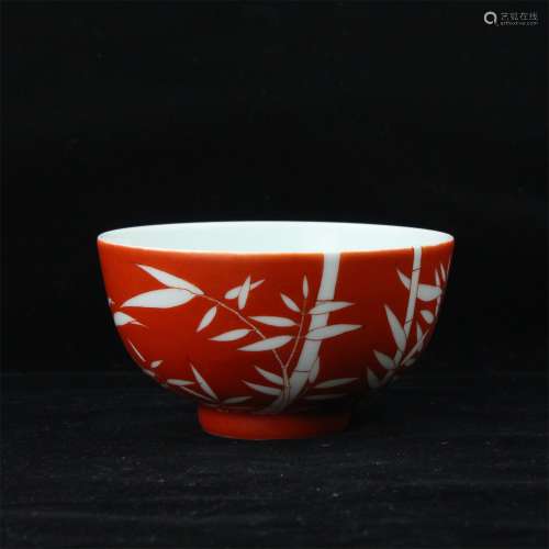 A Chinese Red and White Porcelain Bowl