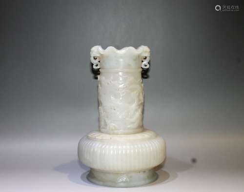 A Chinese Carved Jade Vase