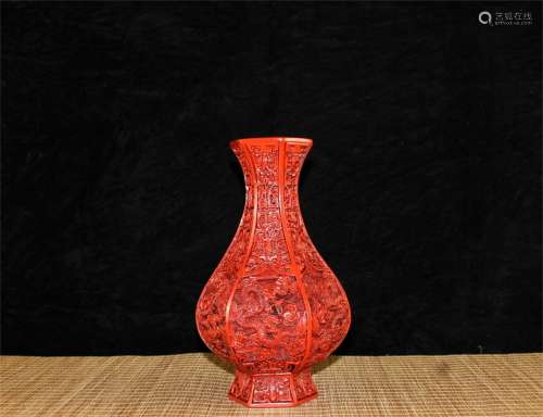 A Chinese Carved Lacquer Vase