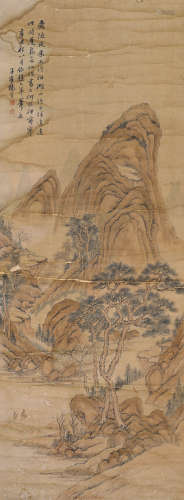 杨晋 秋山行旅图 1644-1728 设色纸本 立轴