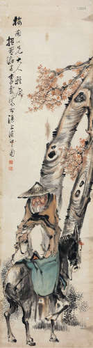 李霞 仙翁骑驴 1871-1938 设色纸本 立轴
