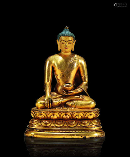 清 铜鎏金释迦牟尼佛坐像