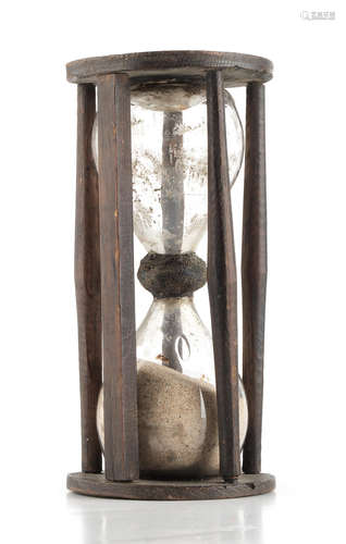 A 17th century oak-framed sand glass, English