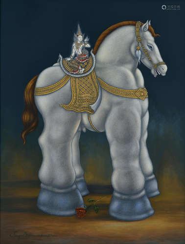 Heroine on a White Horse (Botero), 2011 Jirapat Tatsanasomboon(Thai, b. 1971)