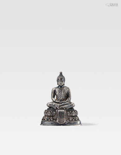 Thailand, Bangkok/Rattanakosin period, 19th century A SILVER SEATED BUDDHA