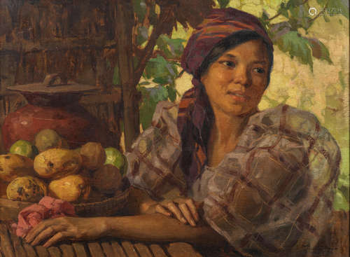 Maiden with Fruits, 1930 Fernando Cueto Amorsolo(Filipino, 1892-1972)