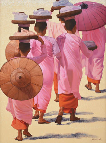 Nuns, 1998 Min Wae Aung(Burmese, b. 1960)