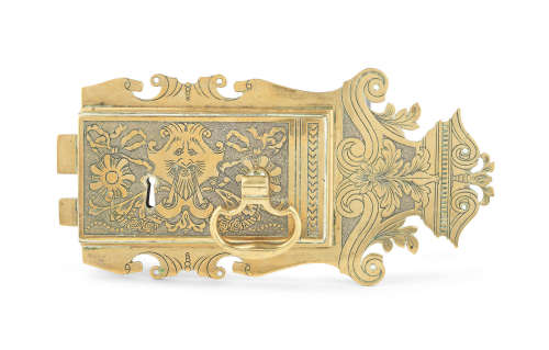 A brass-cased door lock, in 17th/18th century style