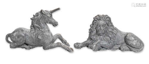 A large pair of cast lead door stops, or decorative figures