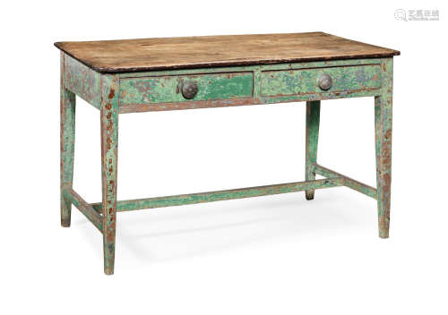 An early to mid-19th century pine painted 'farmhouse' table, Pembrokeshire, circa 1830-50