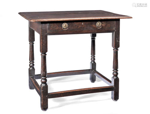 A joined oak side table, English, circa 1700