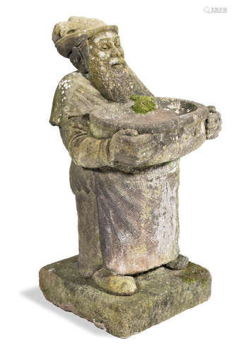 Signed 'Alan Brough, Sculpt 1924' A 20th century composition bird-bath