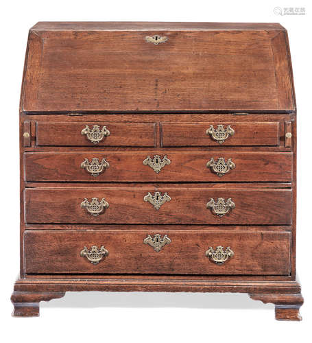 A George III joined oak bureau, circa 1780