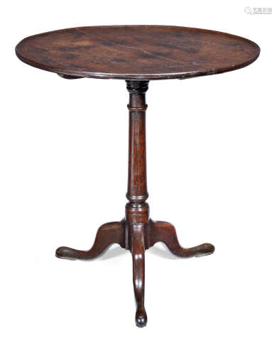 A George III oak and ash tripod occasional table, circa 1790