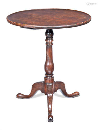 A George III oak tripod occasional table, circa 1780